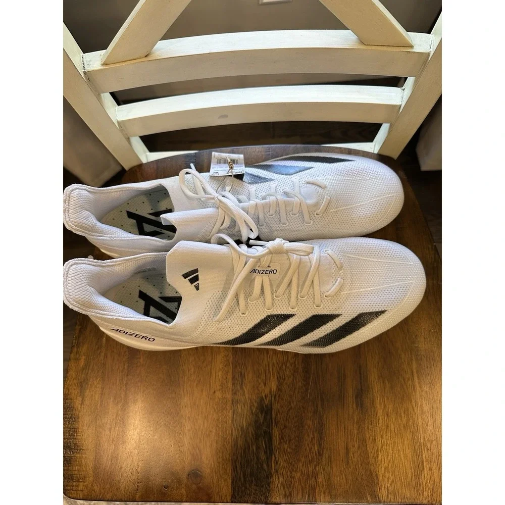 adidas Adizero Electric Football Cleats Mens White Black Athletic New Size 16